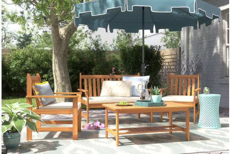 Wayfair patio 2025 set with umbrella